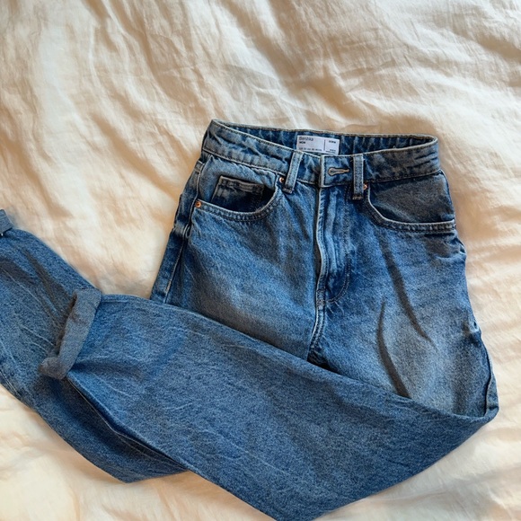 Bershka Mom Jeans Denim Premium Cropped 00 - Picture 6 of 8